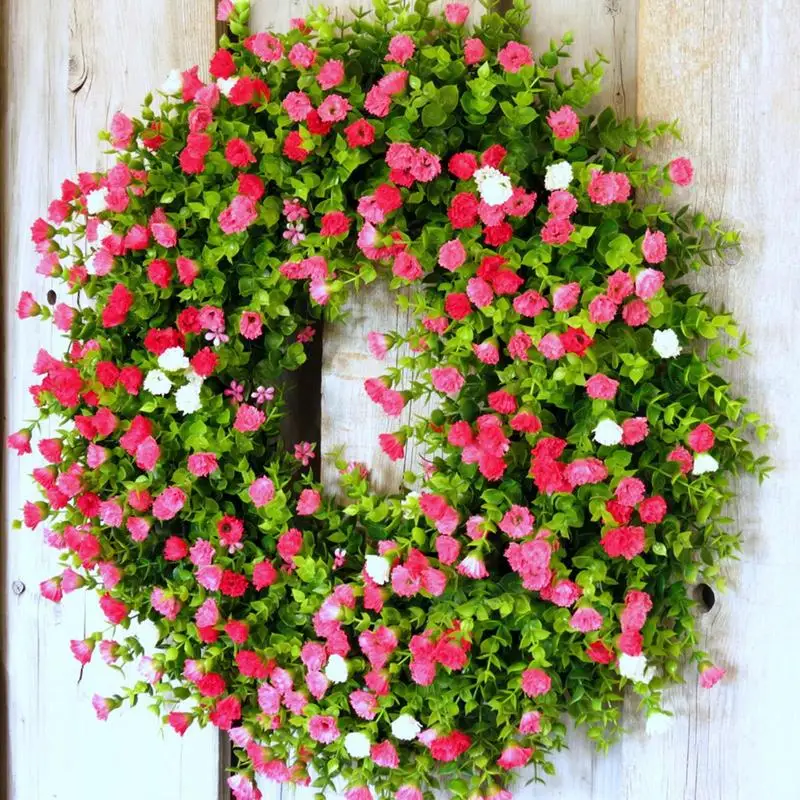 

Flower Wreath Colorful Artificial Photography Props Wedding Wreath Flower Ring Front Porch All Seasons Decorations Garland