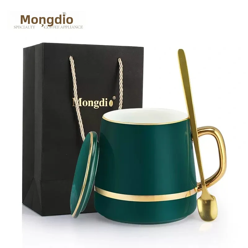 Керамический набор кофейных чашек 300 мл золотой роскошный чайный сервиз в