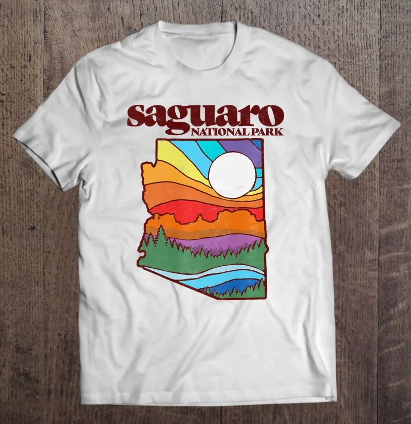 

Saguaro National Park Arizona Vintage Nature Outdoor Premium T-Shirt Shirt Sport Shirt Gym Men Print Sport Men Black Hip Hop