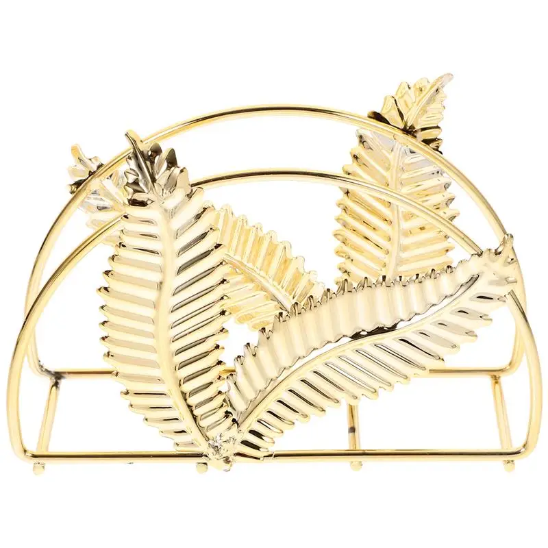 Держатель для салфеток бумажных Дизайн листьев Современный держатель Золотой