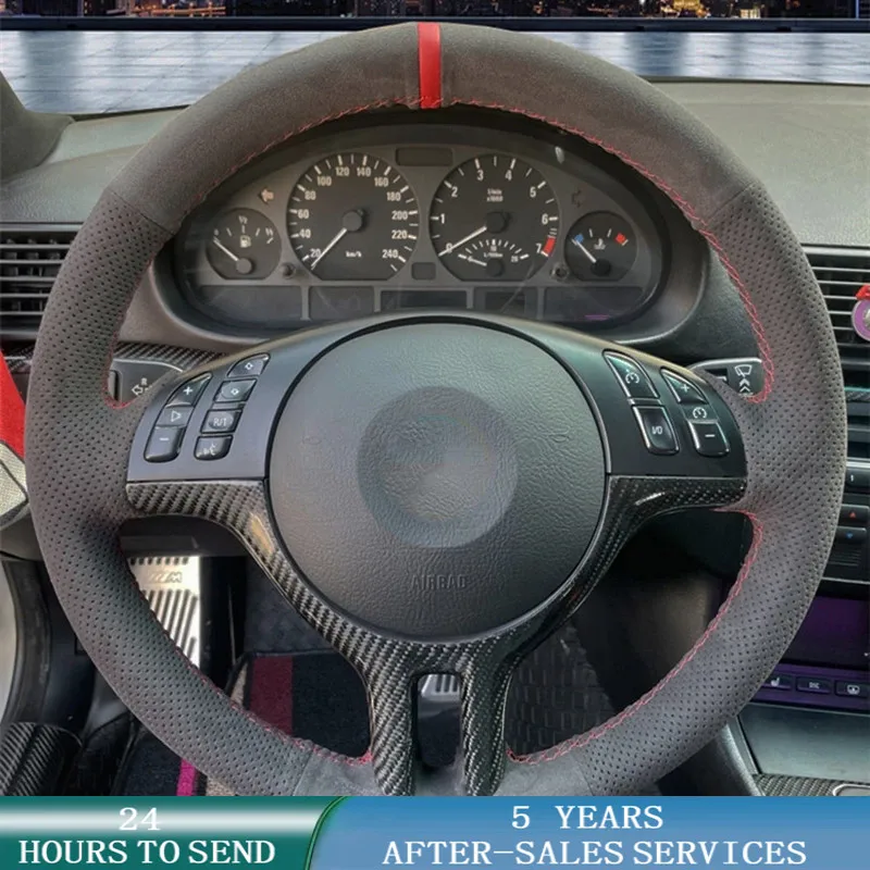 Customized Car Steering Wheel Cover Braid Auto Interior Car Accessories For BMW E46 M3 E39 330i 540i 525i 530i 330Ci 2001 - 2003