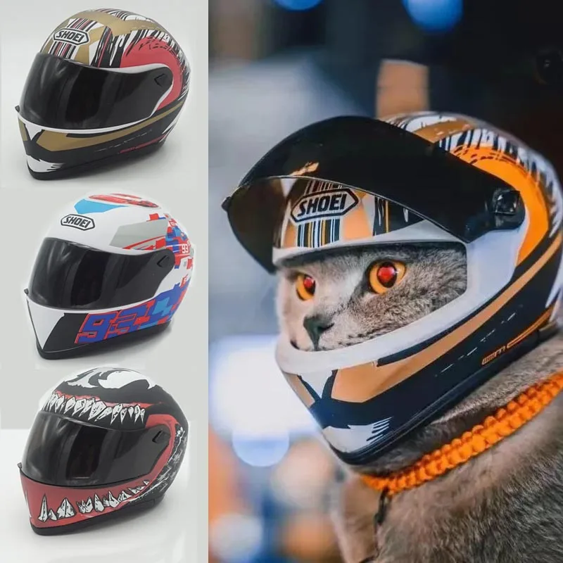 

Pet Handsome Cool Helmet Cute Cat Dog Cap Outdoor Anti-Collision Mini Motorcycle Helmet Cat Dog Styling Photo Props Pet Hat