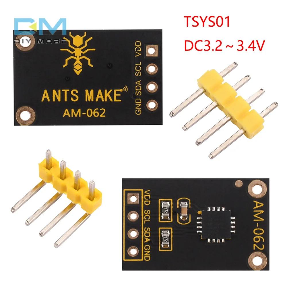 

TSYS01 Digital Temperature Sensor DC3.2-3.4V 16/24Resolution High Accuracy and Sensitivity Sensor Development Board For Arduino