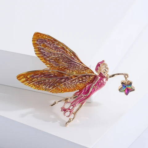 Эмалированные броши с ангелом