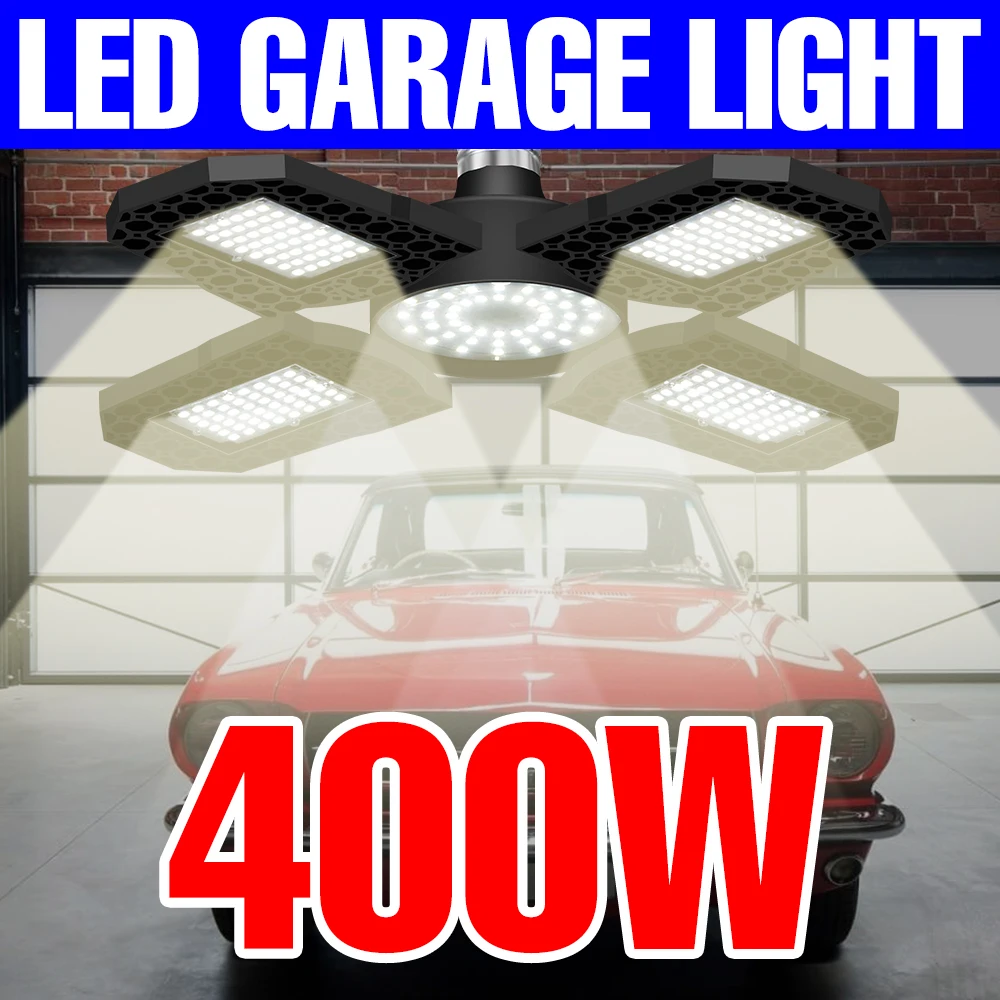 LED Garage Lamp 220V Lampara Led 400W Chandelier E27 LED Industrial Light Bulb 200W 300W Warehouse Lighting Ceiling Flood Light