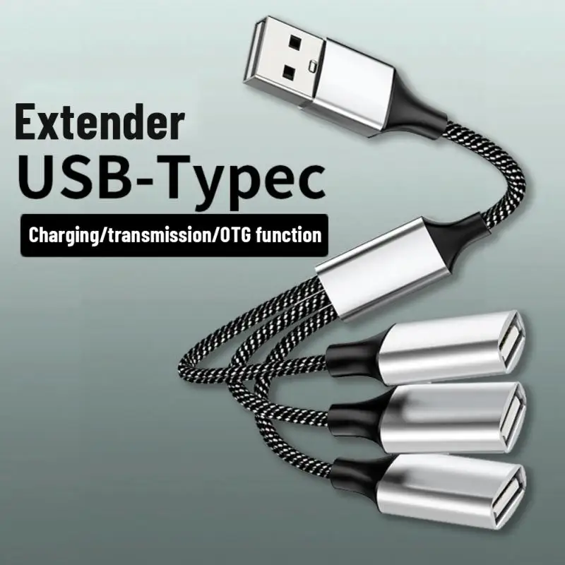 

USB-C Hub Extensions 4Port Type C Hub USB 2.0 Splitter High Speed OTG Adapter Portable Converter For PC Phone Laptop Tablet