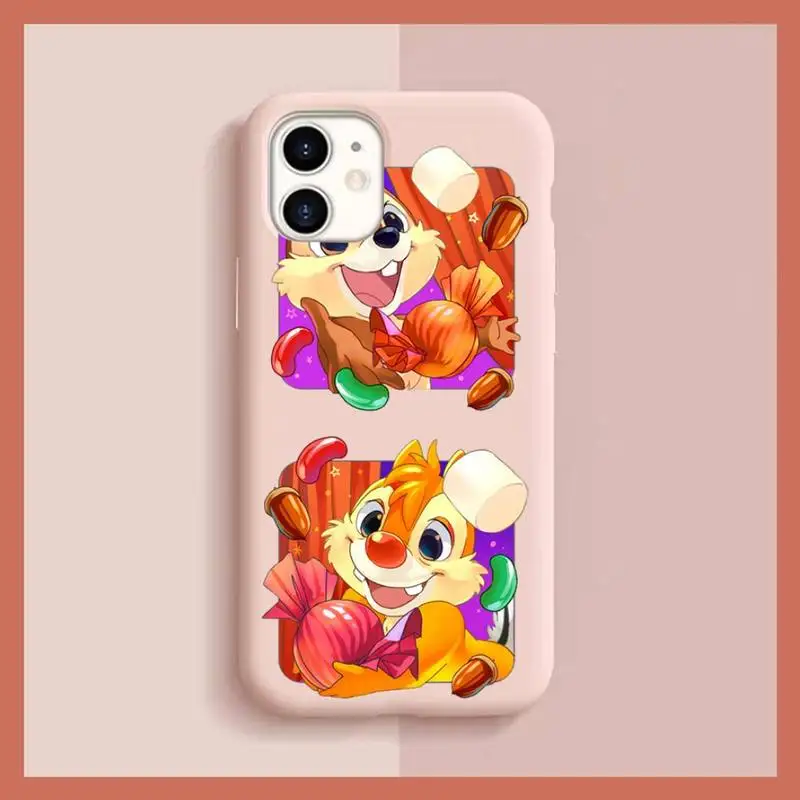 

Disney Disney Chip And Dale Phone Case for iPhone 11 12 13 Mini Pro Xs Max 8 7 6 6S Plus X XR Solid Candy Color Case