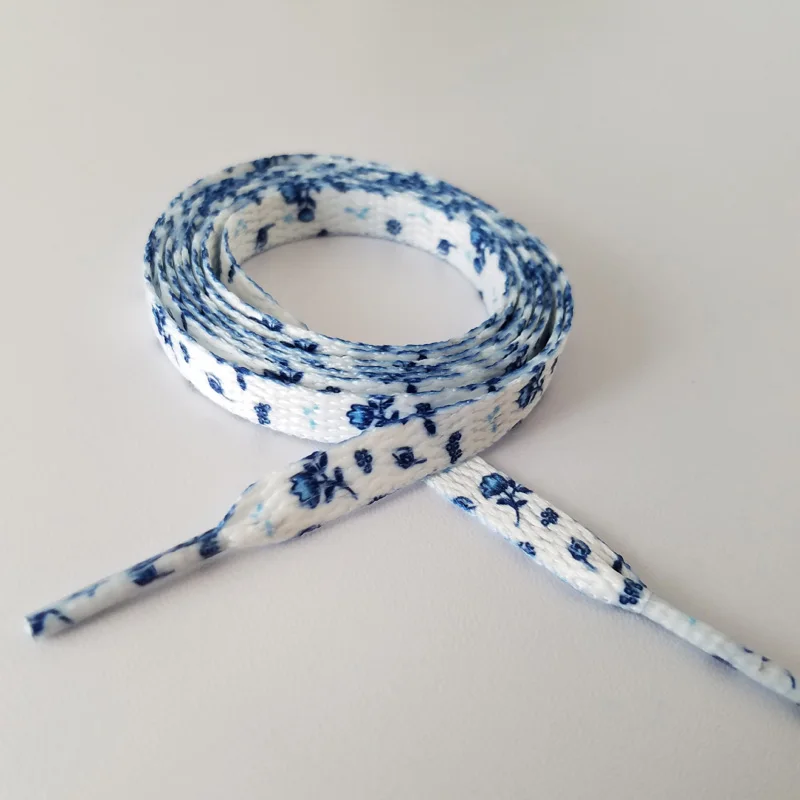 Original Multi-style Cherry Tie Dye Printin Blossom Pink Shoelace Female Flower Sneaker Woman Lace Of Lace White Female Shoelace