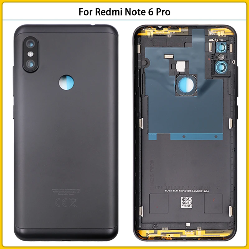

Задняя крышка батарейного отсека для Xiaomi Redmi Note 6 Pro, металлические запасные части