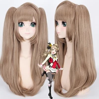 anime lovelive cosplay wig kotori minami long brown hair ponytail high temperature resistant material woman wig accessories