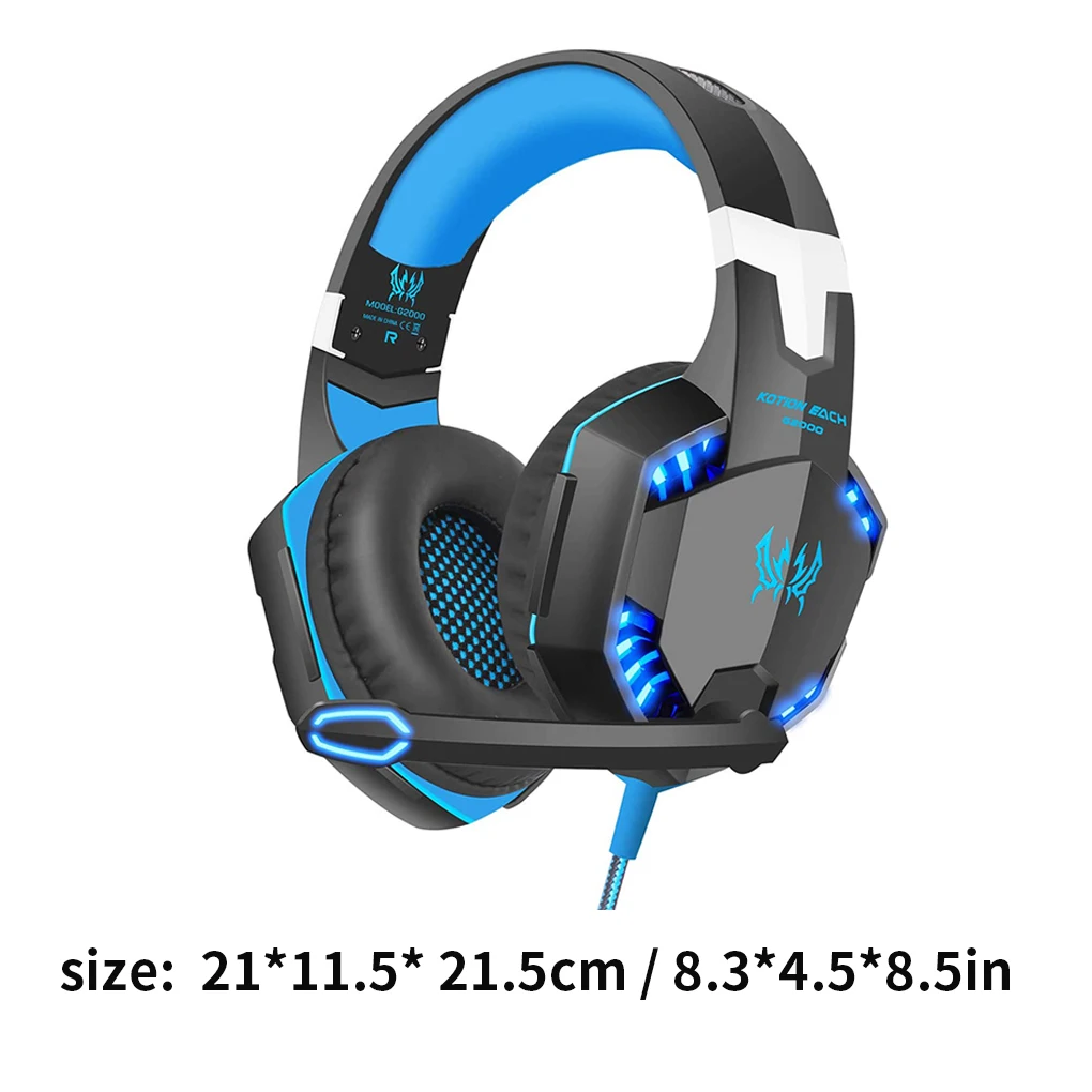 

Проводные стереонаушники EACH G2000 для компьютерных игр, игровая гарнитура с микрофоном, наушники светодиодный светодиодной подсветкой 3,5 мм и...