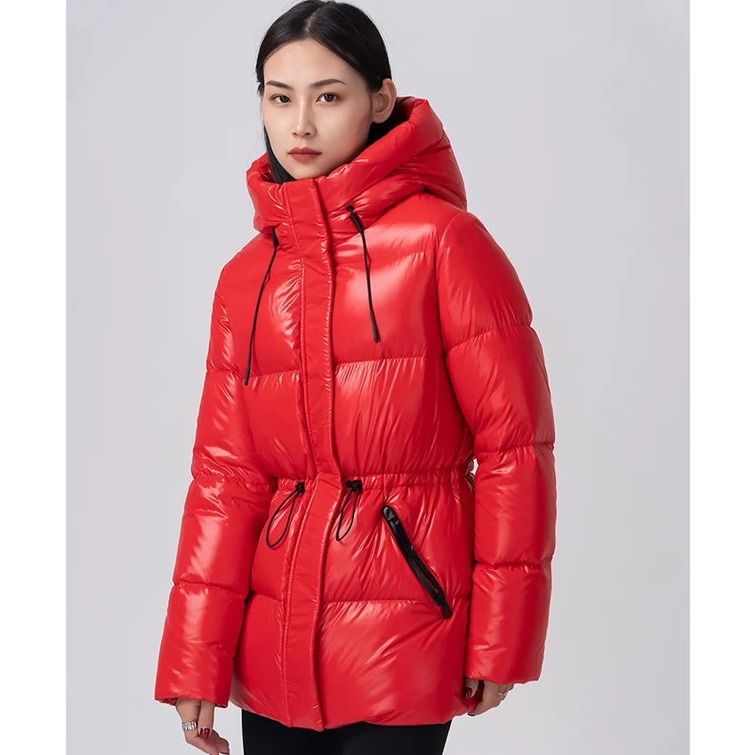 90 Goose Down Jacket Female Waterproof High-end Warm Hooded Design Thickened Short Coat Autumn and Winter New