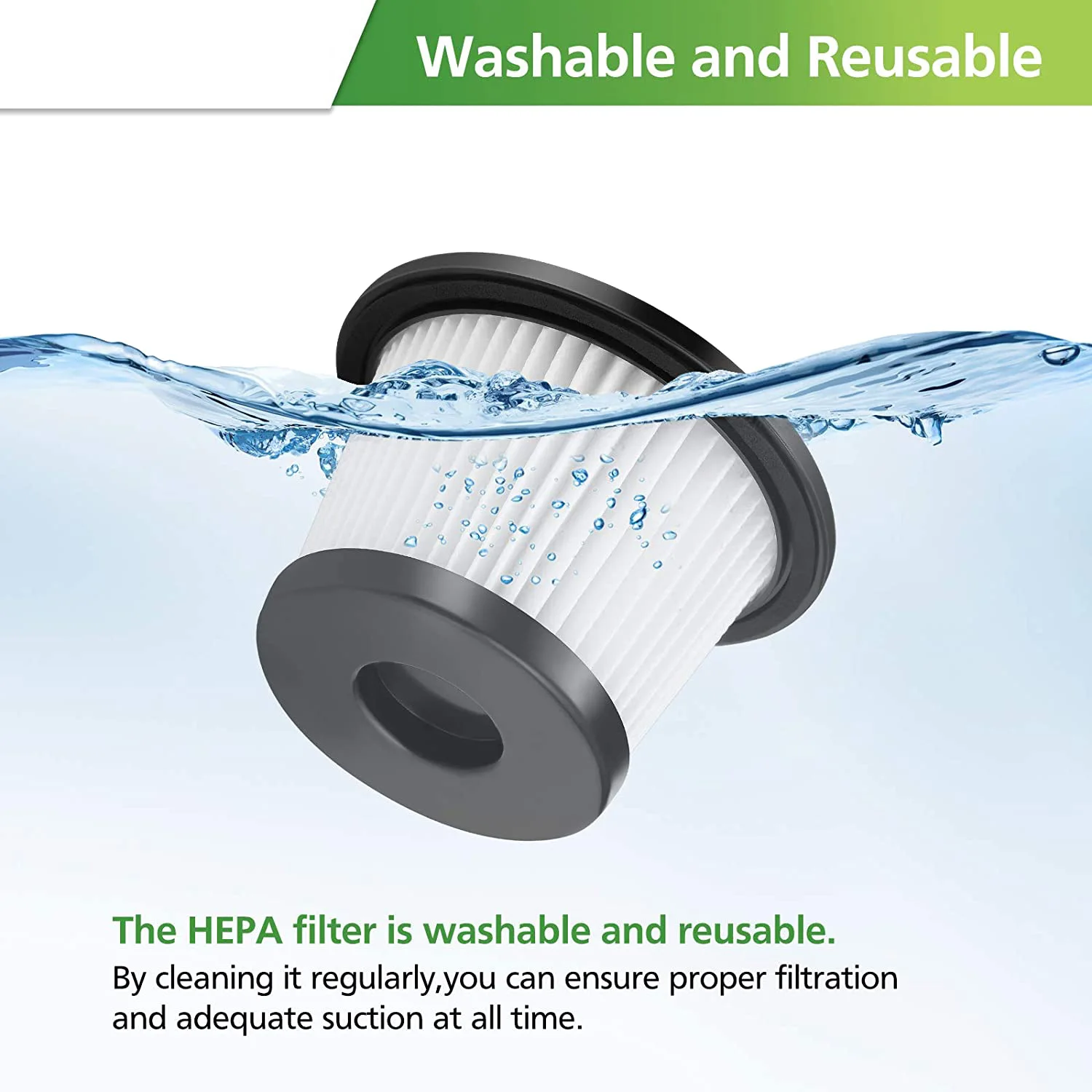 6 Pack HEPA Replacement Filter Compatible for Moosoo K24 Cordless Vacuum Cleaner