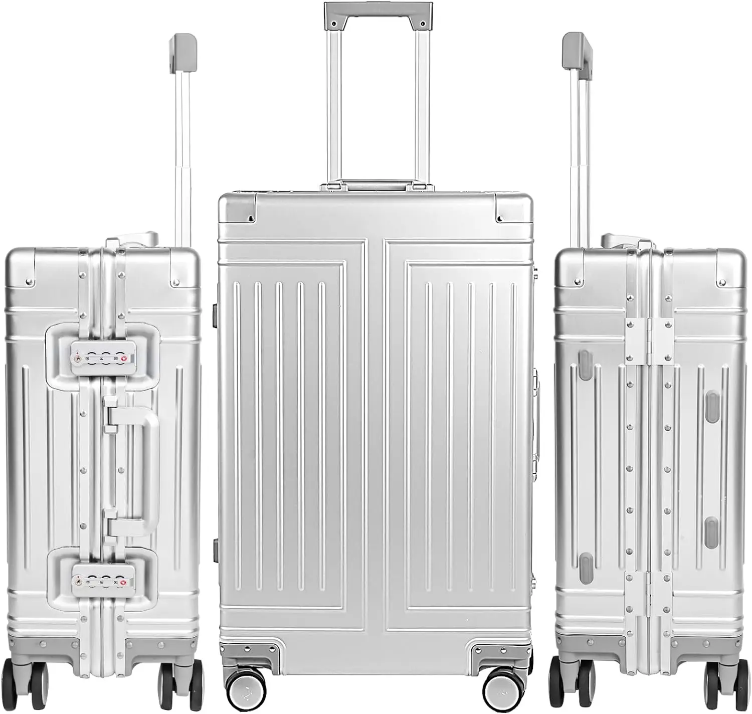 Алюминиевый дорожный чемодан на колесиках с кодовым замком цвета в ассортименте