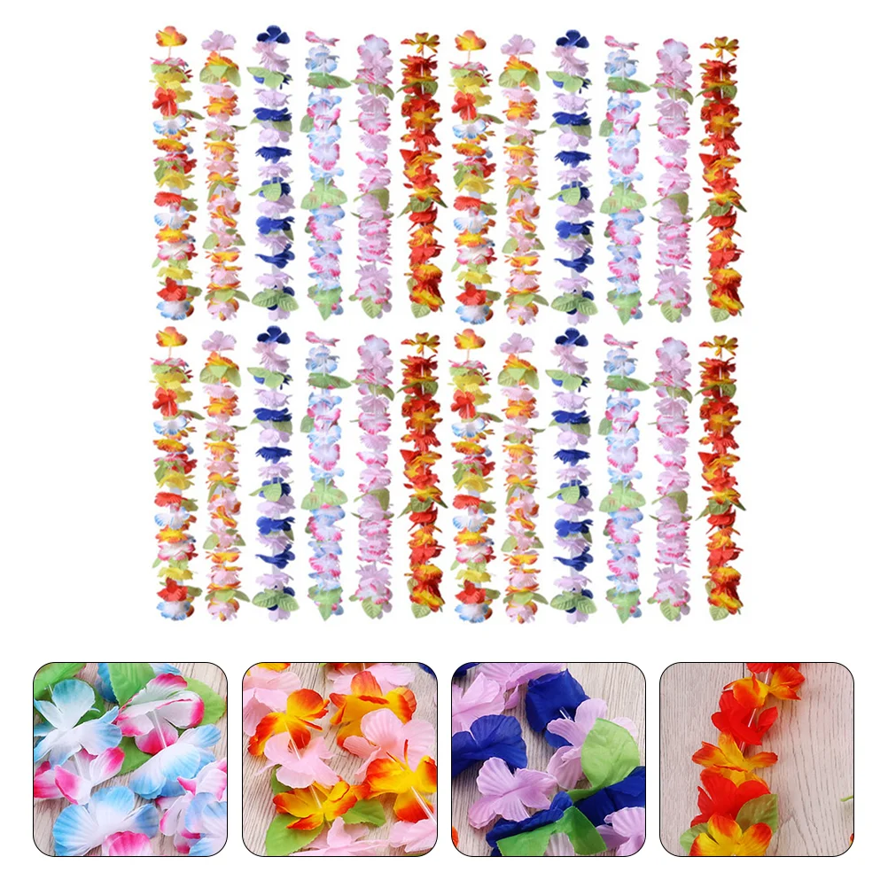 

Tropical Summer Floral Necklace Wreath Luau Party Decorations Hawaiian Garlands