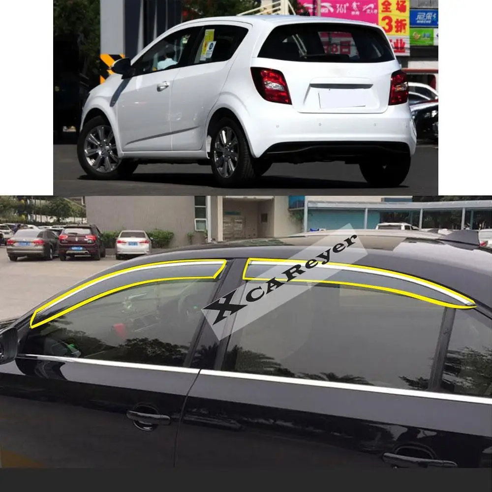 Фото Для CHEVROLET AVEO Хэтчбек 2011-2015: Наклейка на автомобиль, пластиковый дефлектор на окно, защита от дождя/солнца, вентиляционные элементы №3