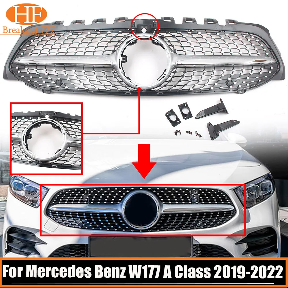 Для Mercedes Benz W177 A Class 2019-2022 гоночный передний бампер решетка в ромбовидном стиле с