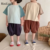 rinilucia summer children t shirts patchwork cotton tees for kids new fashion boys and girls short sleeve top clothing