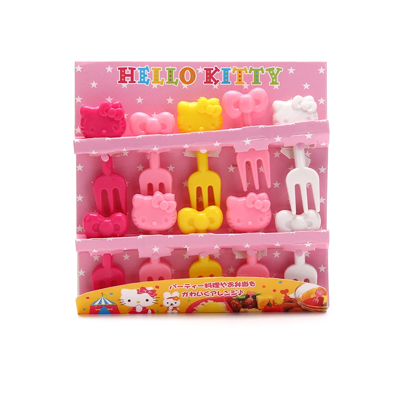 

10 шт. мини кавайные животные ферма мультяшная вилка бенто обеды фрукты детские закуски торт десерт пирожные фрукты палочки товары для вечер...