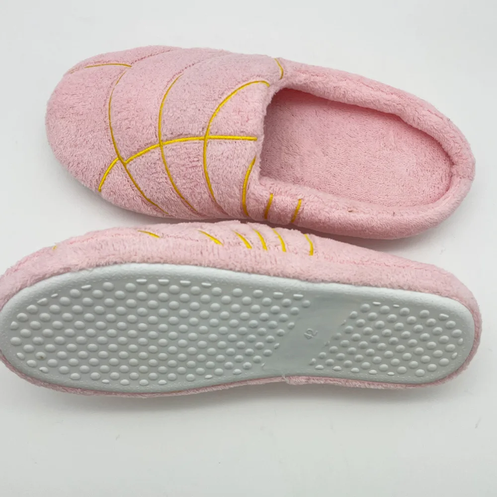 Women Conchas Slippers Mexican Bread Pan Dulce Huaraches Slides Indoor Floor Home Shoes Bedroom Warm Soft Mute Plush Slipper