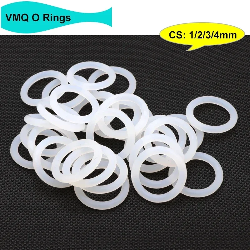 50 шт. белое уплотнительное кольцо VMQ толщина CS 1/2/3/4 мм пищевая водонепроницаемая