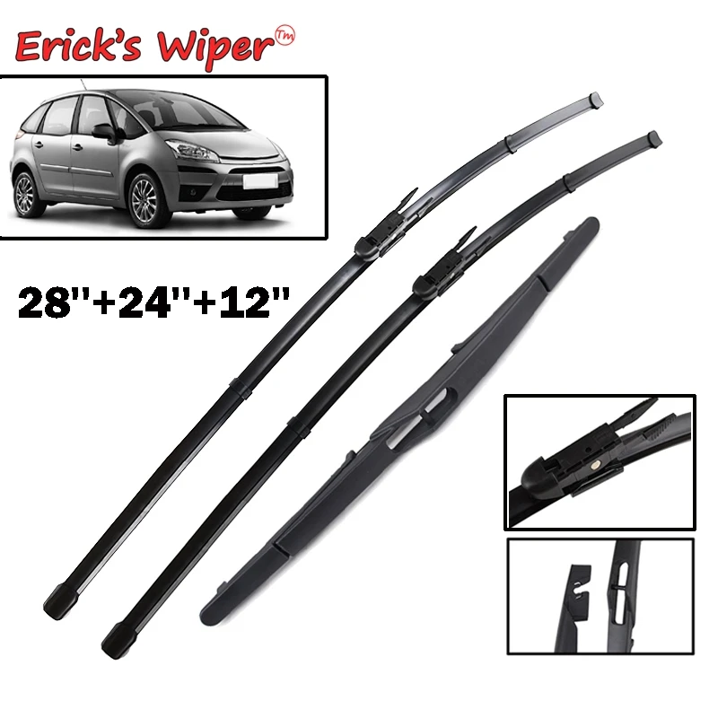

Набор щёток стеклоочистителя Erick's для Citroen C4 MK1, хэтчбек, 5 дверей, 2004 - 2010 дюйма, 28 + 24 + 12 дюймов