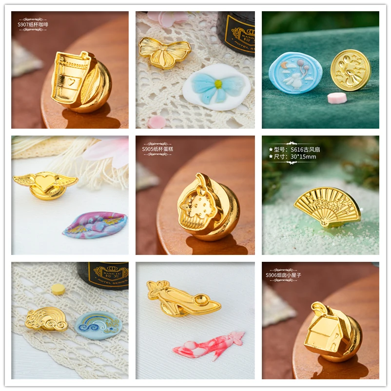 

Coffee Bunny Dessert House Wax Seal Stamp DIY Clouds High Heels Stamps Seals Postage Wedding Envelopes Hobby Card Decor Craft