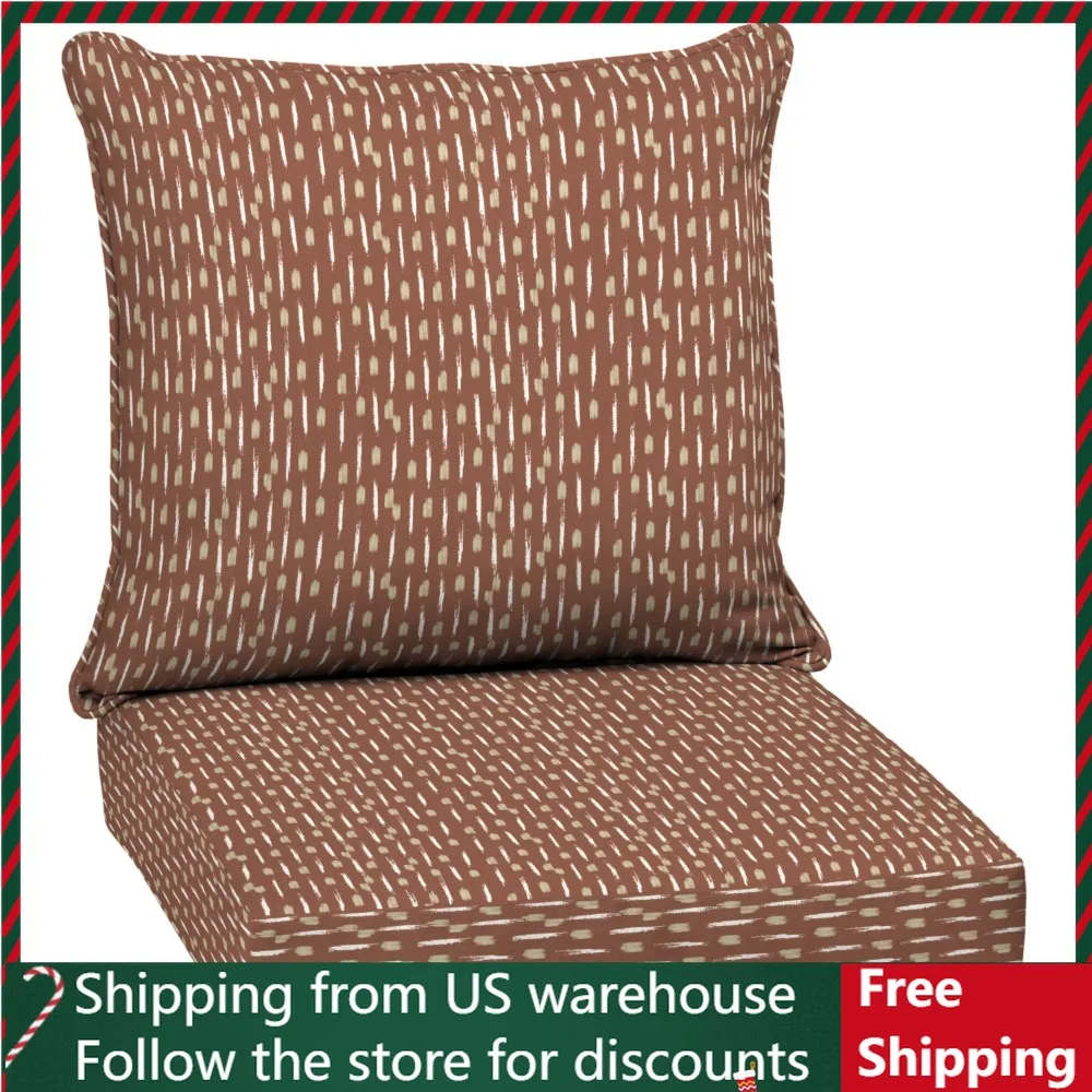 

Outdoor Deep Seat Cushion Set, Water Repellant, Fade Resistant, Deep Seat Bottom and Back Cushion for Chair, Sofa, 24 x 24