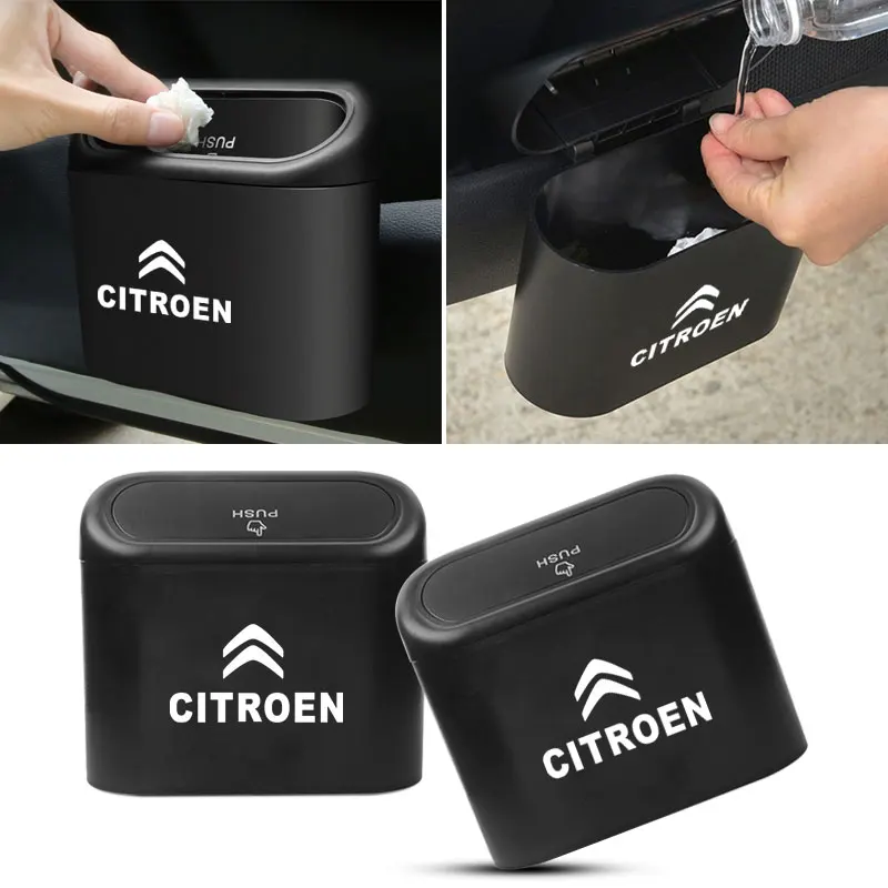 

Car Trash Bin Hanging Vehicle Garbage Dust Case Storage Box for Citroen C1 C2 C3 C4 C5 C6 C8 C4L DS3 DS4 DS5 DS5LS DS6 Car Decor