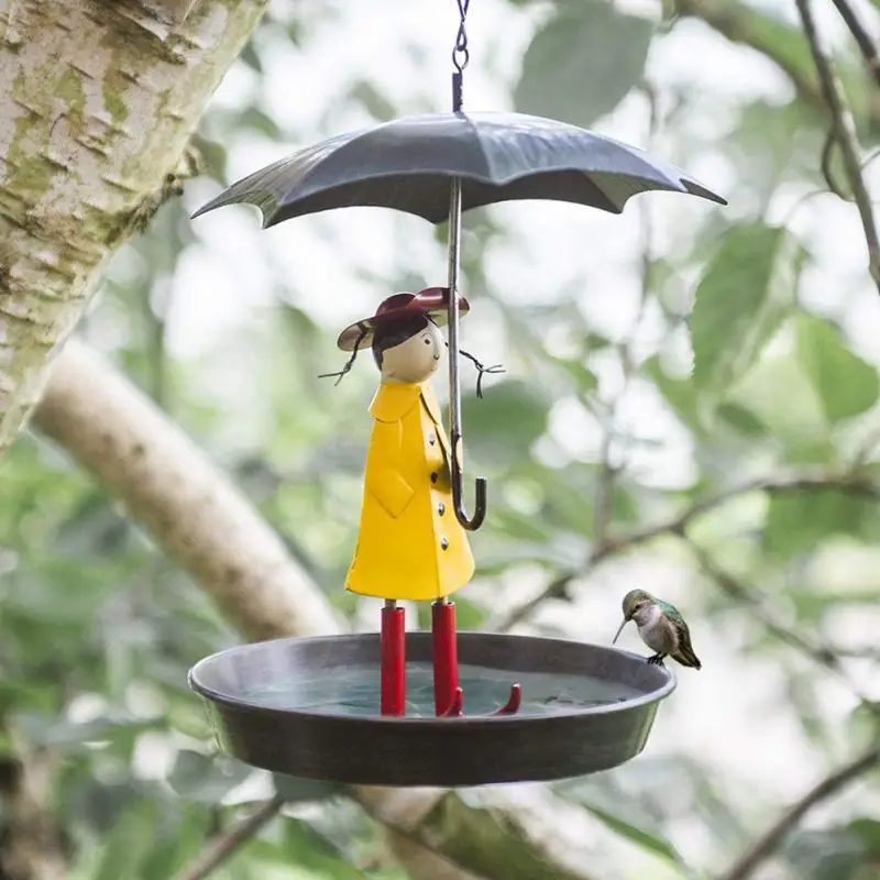 

Bird Feeder Umbrella Girl Outdoor Courtyard Decoration Bird Feeder Garden Metal Decoration Pet Products Supplies Home Accessorie