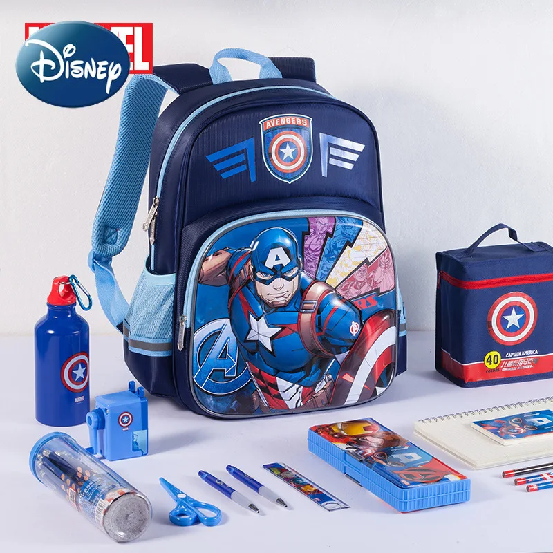 Disney's New Cute and Comfortable Breathable Backpack Grades 1-6 Schoolbags for Boys To Reduce The Burden on Shoulders