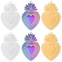6pcs steampunk charm strawberry pendant heart stainless steel charms for jewelry making bulk wholesale breloque acier inoxydable