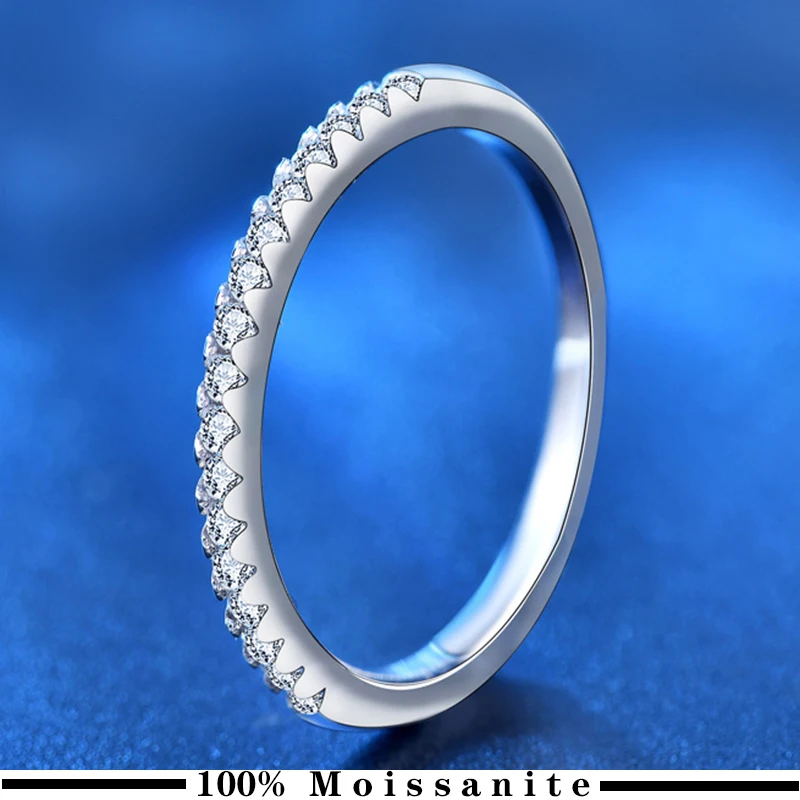 

Обручальные кольца с муассанитом для женщин, Платиновое покрытое Стерлинговое Серебро, Муассанит, вечное кольцо, подарок на день рождения