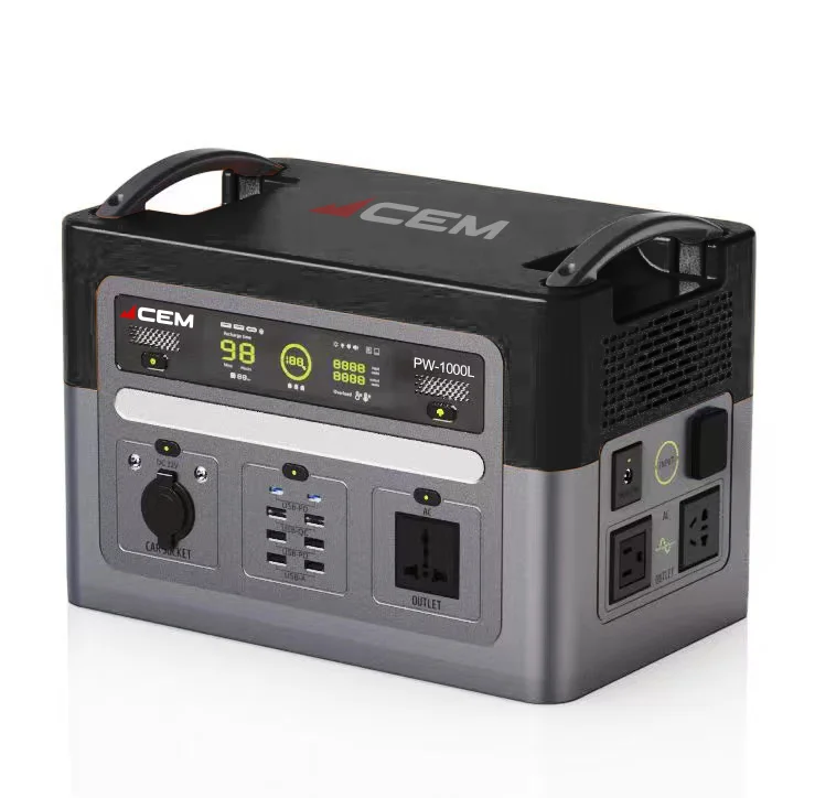 

PW 1000L CEM Portable Power Station Explorer 1000, 1152Wh Backup Lithium Battery, 110V/500W Pure Sine Wave AC Outlet, Solar