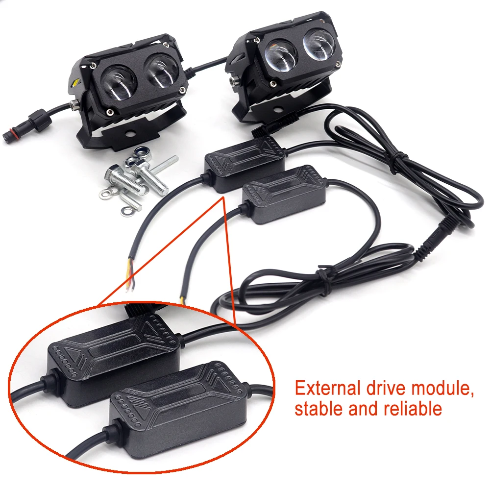 Цена Универсальные автомобильные фары, 2 шт., 12 В, 4 светодиода