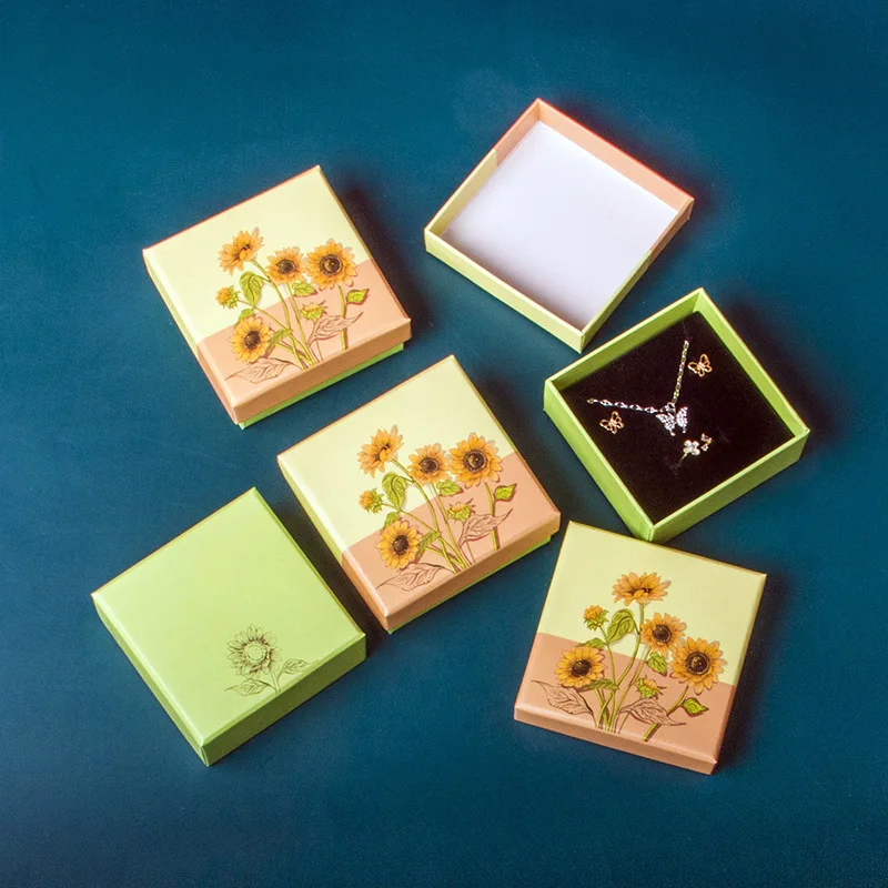 

Подарочная коробка для украшений в виде подсолнуха, аксессуары для хранения браслетов, классические шкатулки для украшений, модные упаково...