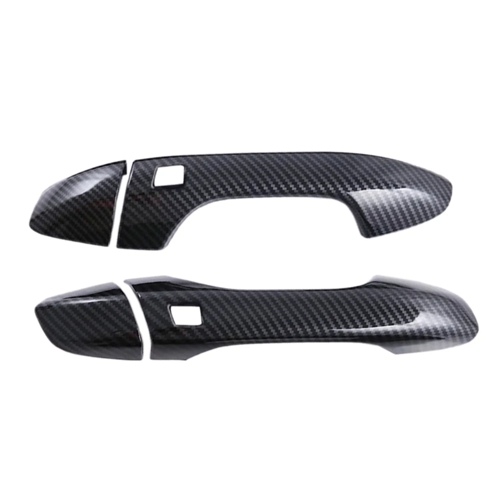 Набор накладок на внешнюю дверную ручку автомобиля черный стиль из углеродного