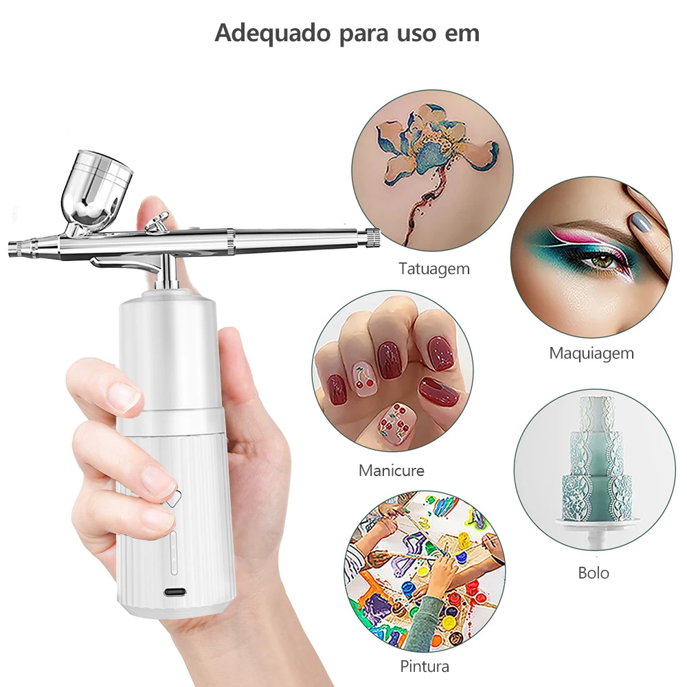 

Airbrush For Nails Air Compressor Kit Portable Airbrush For Cake Tattoo Makeup Painting Oxygen Injection Airbrush Sprayer Gun