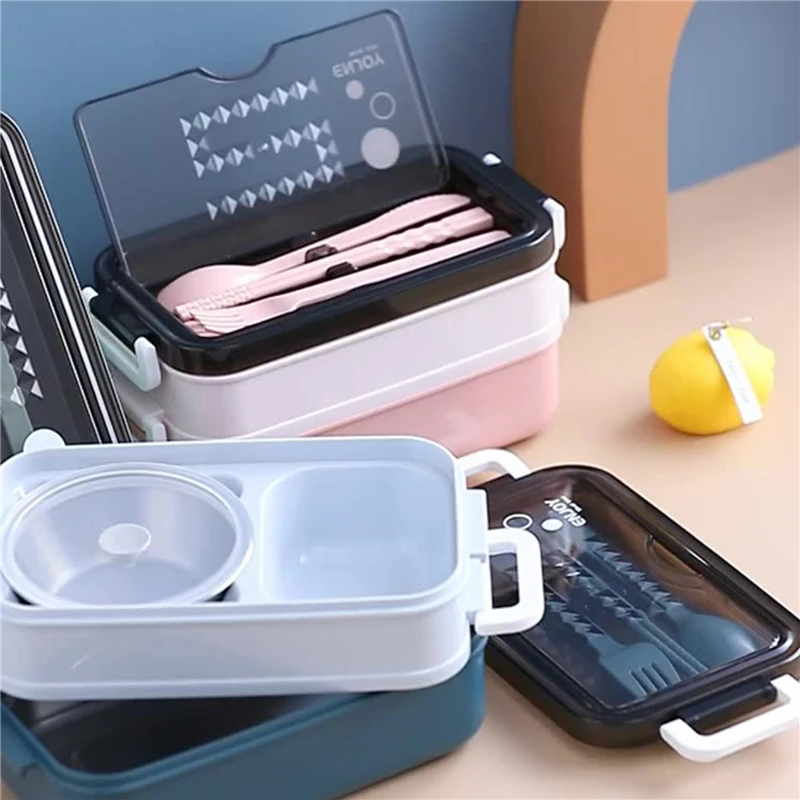 1 Шт. Изолированный Ланч-бокс Из Нержавеющей Стали Термостойкий Многоуровневый С