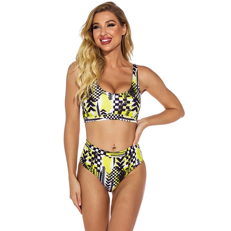 

Women's Printed Sports Split Swimsuit Bikini Green