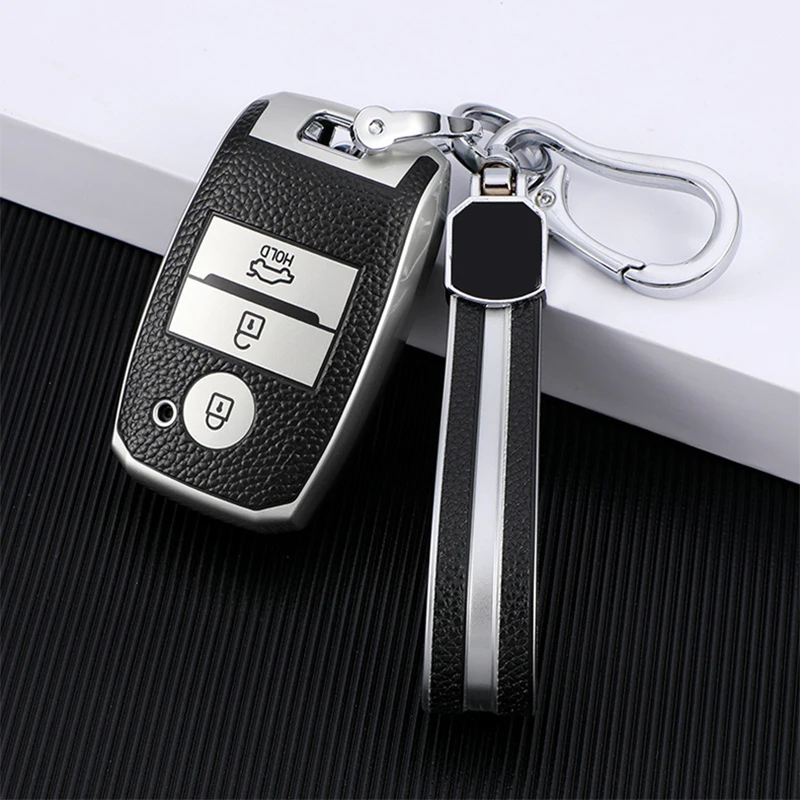 

3 Button TPU+Leather Car Key Case Cover For KIA Rio Rio5 Sportage Ceed Cerato KX3 K3 K4 K5 Cerato Sorento Optima Picanto Car Bag