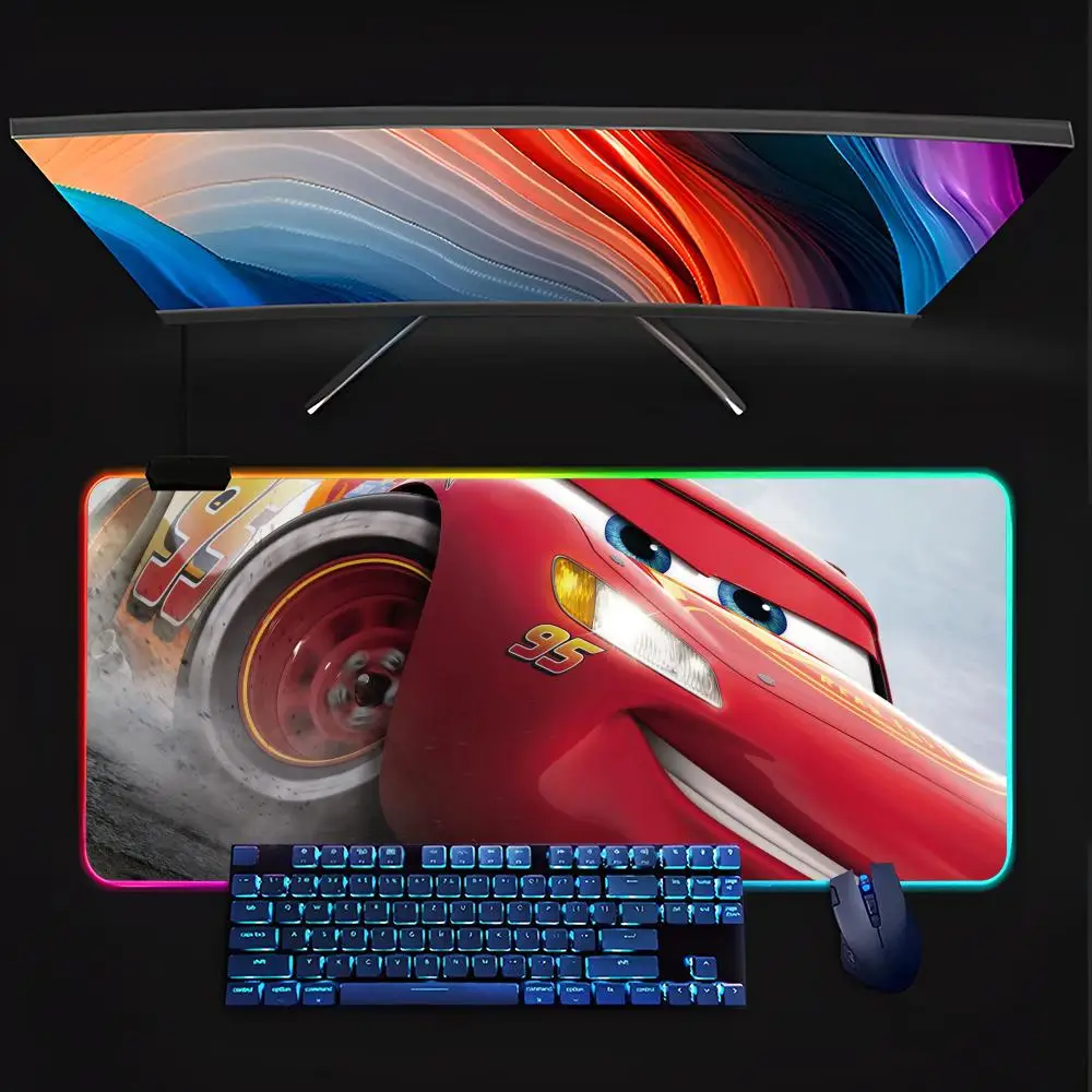 Коврик для мыши Cars Lightning McQueen клавиатура со светодиодной подсветкой RGB ПК геймера