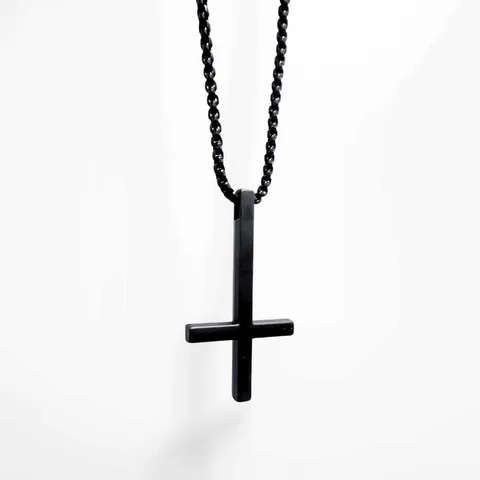 Ожерелье с подвеской в стиле хип-хоп и панк из нержавеющей стали с перевернутым крестом для мужчин, женщин и мужчин, модная индивидуальная цепочка на воротник, ювелирные изделия, подарки