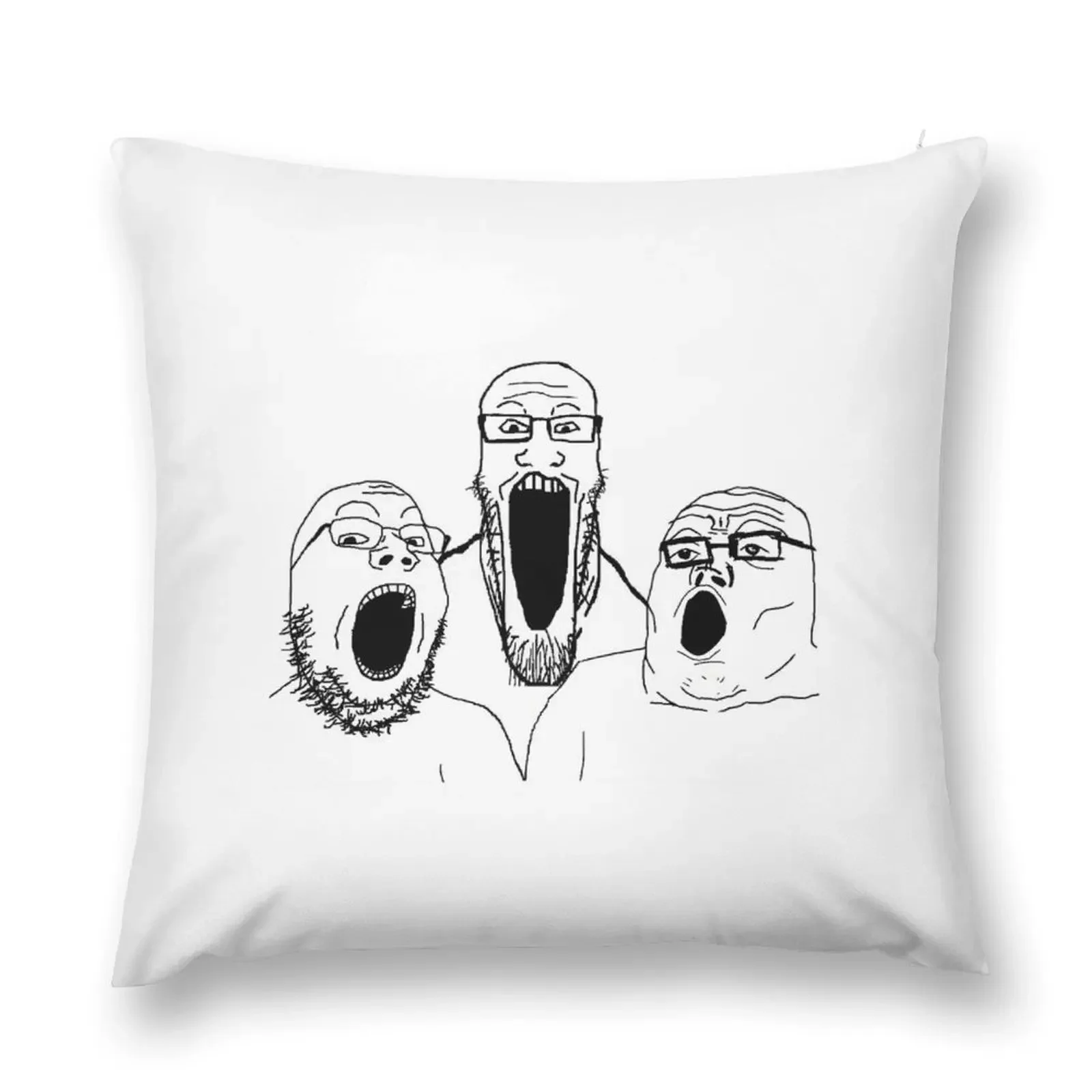 SOY REDDIT 4CHAN BASED AND REDPILLED GROUP WHOLESOME MEME СМЕШНИЙ SOYJAK WOJAK SOYJACK WOJACK F Декоративная подушка