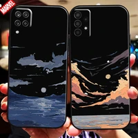 hand painting landscape for samsung galaxy a11 a12 a21 a21s a22 a30 a31 a32 a42 a51 a52 a70 a71 a72 5g phone case black