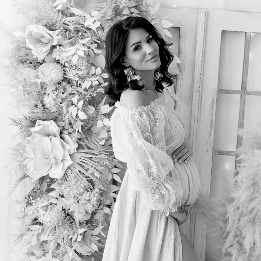 Богемная одежда для беременных - кружевное короткое льняное хлопковое платье на