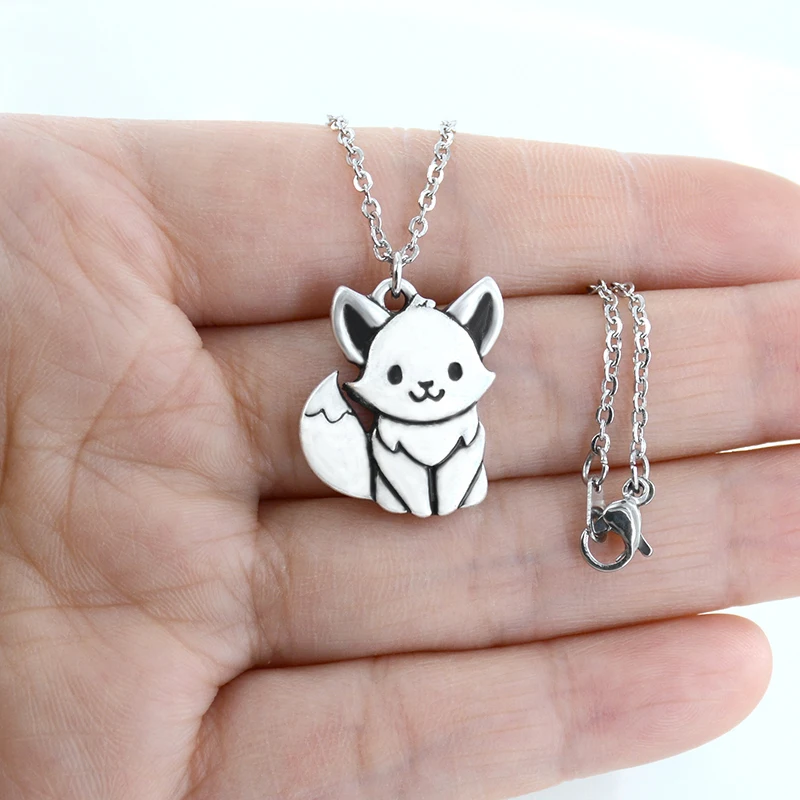 New Boho Cute Tiny Simple Fox Pendant Necklace For Women Stainless Steel Long Chain Animal Lover Choker Jewelry Gift | Украшения и