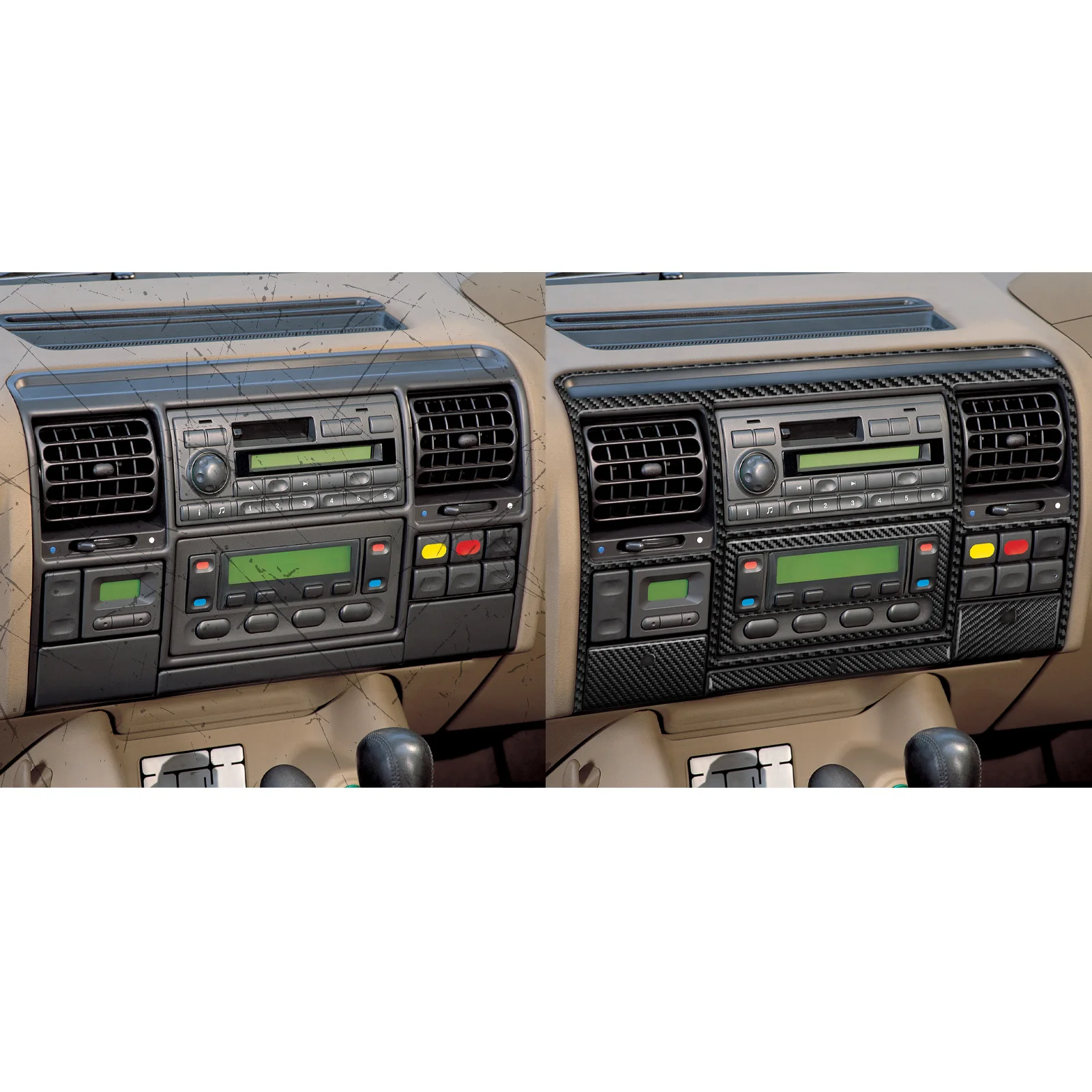 Фото Для Land Rover Discovery 1994 1995 1996 1997 1998 1999 2000 2001 2002 2003 2004 Набор отделки центральной консоли из настоящего карбона B №3