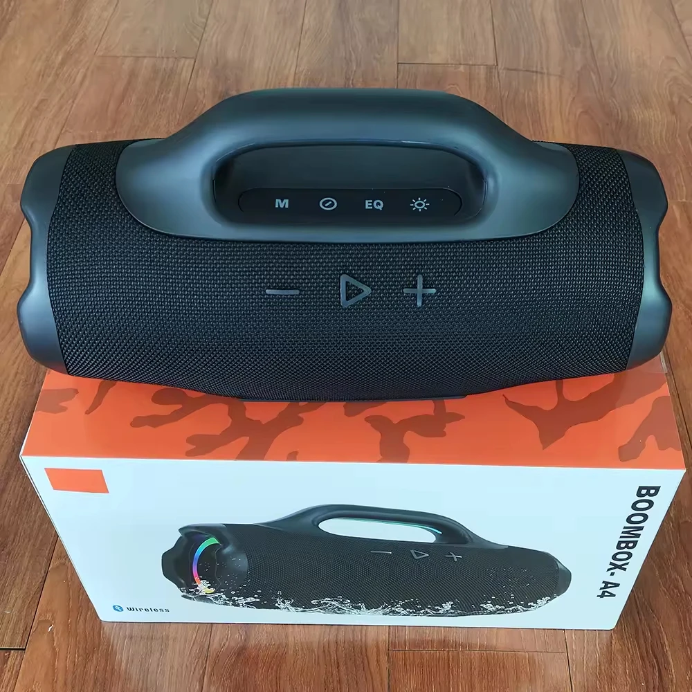 Фото Водонепроницаемая уличная колонка мощностью 80 Вт, оригинальная Bluetooth-колонка BOOMBOX A4, мощный бас, подходит для активного отдыха в саду и на пляже. №5