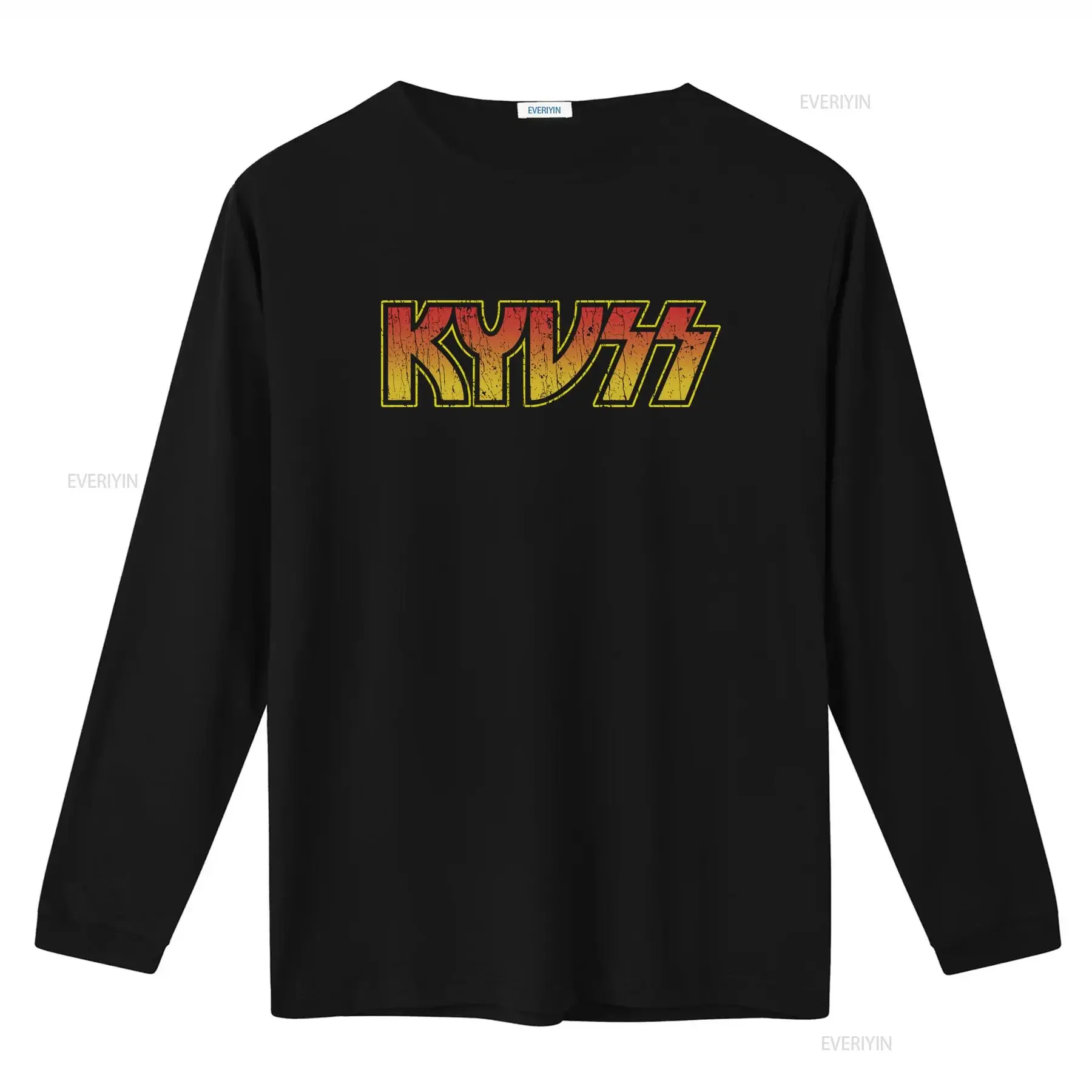 Фото Винтажная футболка с принтом рок-группы Kyuss 1987 года, в ретро-стиле, ностальгическая, с эффектом потертости, удобная, модная, эластичная, повседневная. №2
